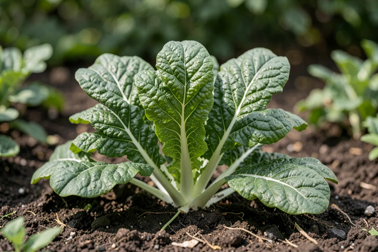 Blitva (Beta vulgaris var. cicla) — ponazoritev rastline — AI prikaz, ustvarila umetna inteligenca.