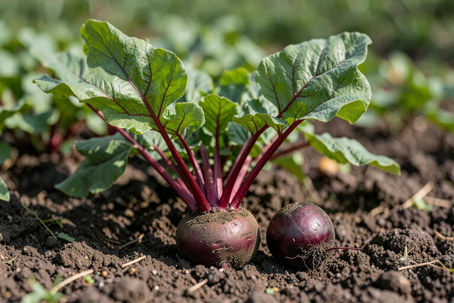 Rdeča pesa (Beta vulgaris) — ponazoritev rastline — AI prikaz, ustvarila umetna inteligenca.