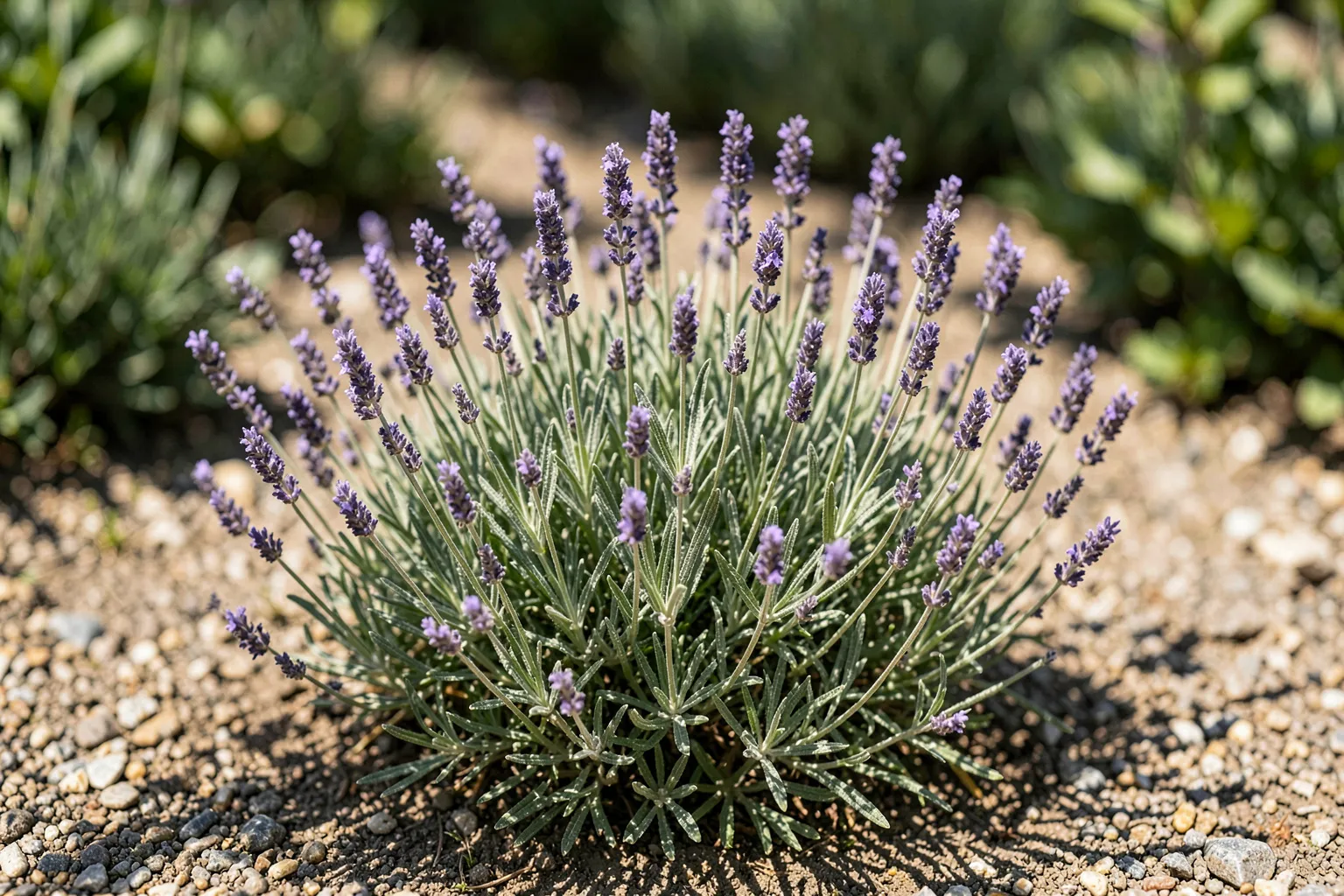 Sivka (Lavandula angustifolia) — ponazoritev rastline — AI prikaz, ustvarila umetna inteligenca.