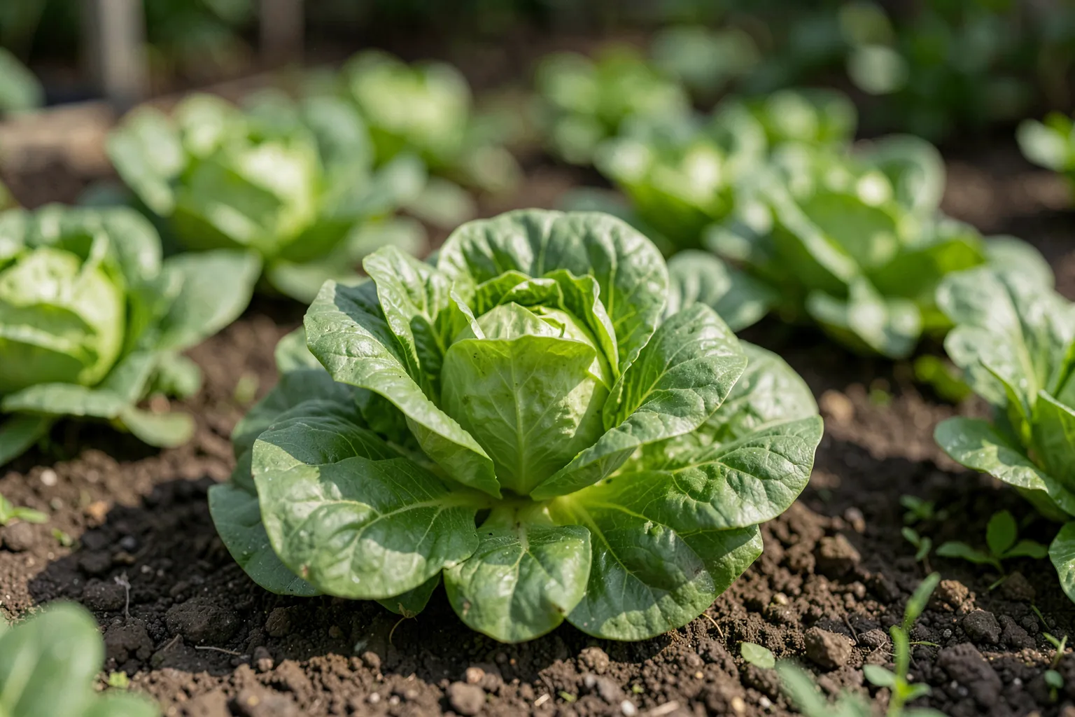 Solata (Lactuca sativa) — ponazoritev rastline — AI prikaz, ustvarila umetna inteligenca.
